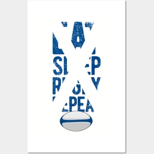 Eat sleep rugby repeat Scotland rugby Posters and Art